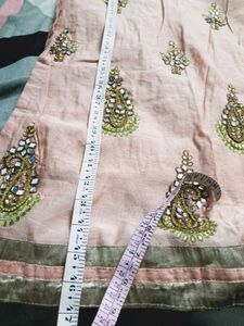 Peach kurti with pearls