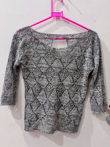 open-knit crochet top