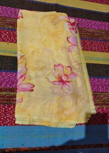 Beautiful Yellow Floral Saree