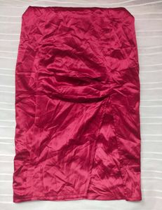 ✧⁠*⁠。Burgundy Satin Midi Dress