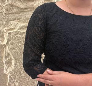 Black Chikankari Embroidered Kurti