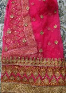 beautiful pink embroidery saree