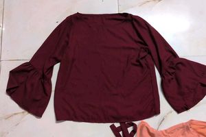 COMBO Stylish Bell Sleeve Tops - Set of 2