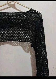 Sheer Crochet Bolero Top