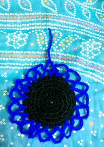 Handmade Blue & Black Floral Accessory