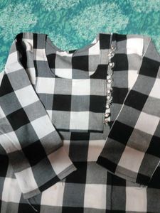 Black And White Checks Kurti