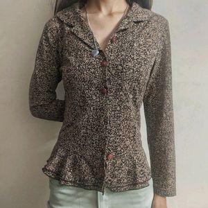 whimsical green brown floral aesthetic shirt