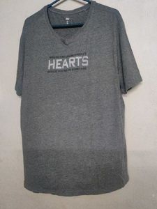 Grey V-Neck Graphic T-Shirt