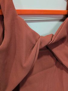 Ribbed Twist Front Dress