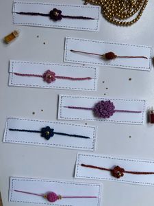 Handmade Crochet Flower Rakhi Can Be Reusable