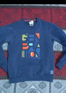 Blue Graphic Print Sweatshirt