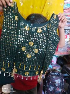 Yellow Sequined Ethnic Skirt