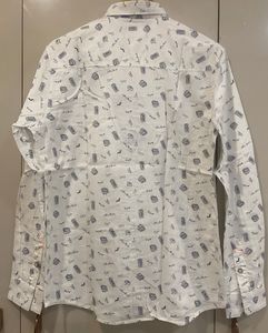 Men's White Graphic Print Shirt