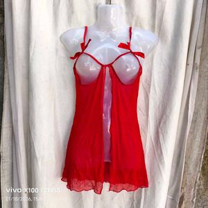 Sheer Red Babydoll Lingerie