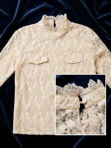 Elegant Lace Kurta with High Neck