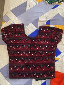 Embellished Maroon Ethnic Blouse