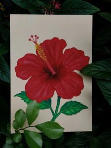 🌺 Handmade Hibiscus Mini Painting | For Sale 🎨