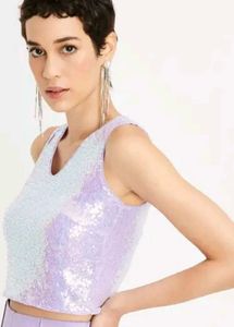 Sparkly Lavender Crop Top