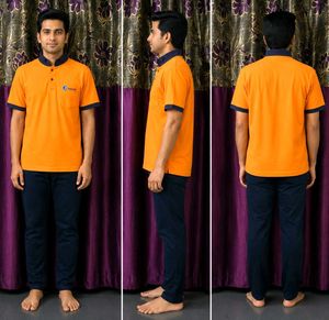 Men's Orange & Navy Polo T-Shirt