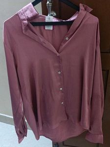 Satin Button-Up Blouse shirt