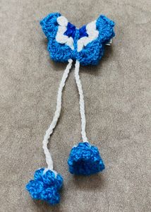 Blue Crochet Butterfly Hair Clip