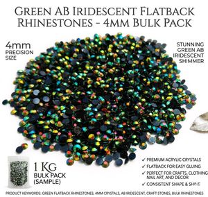 Green AB Iridescent Flatback