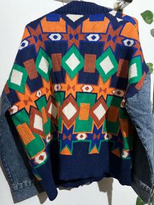 Unique Patterned Knit Cardigan