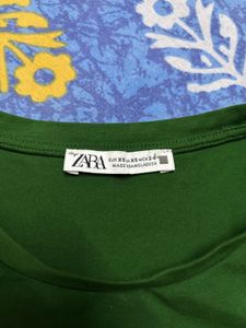 Green &amp; White ZARA Basic T-Shirt