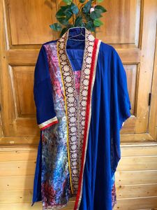 Beautiful Blue embroideried suit with churidar