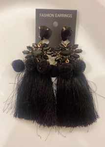 New Elegant Black Tassel Earrings
