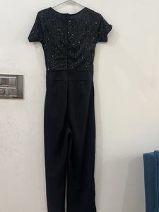 Black Sequin Party Jumpsuit