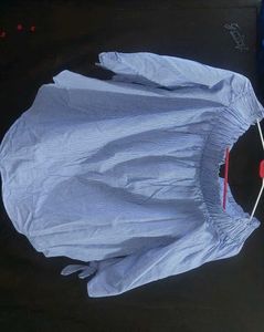 H&amp;M Striped Off-Shoulder Top