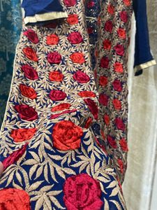 Embroidered Blue Kurti with cotton astar