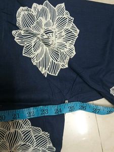 Stylish Navy Blue Floral Print Kurta