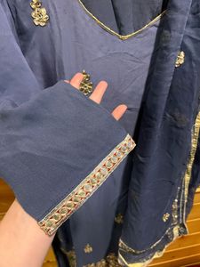Elegant ombre Blue gotta patti Set with Dupatta
