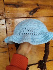 Handmade Crochet Baby Hat with Braids