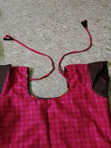 Vibrant Pink Checked Kurta