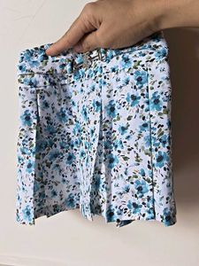 Floral Pleated Mini Skirt