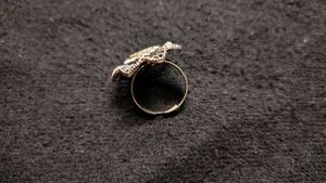 Silver Oxidised Adjustable Flower Mirror Ring