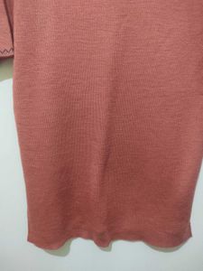 Orange collar Polo Top with zigzag black trim