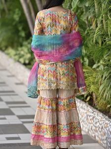 Vibrant Ethnic garara Set with Dupatta