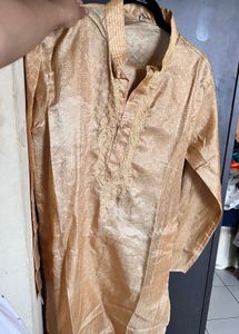 Men's Golden Embroidered Kurta