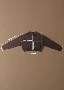 DARK BROWN CROPPED MOCK NECK SWEATER