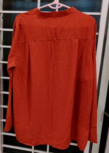 Chic Burnt Orange V-Neck with black Forever 21 top