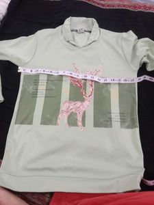 Stylish Light Green Graphic T-Shirt &amp; Jeans