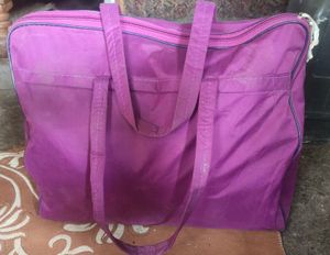 Purple Duffle Bag with Floral Print 🛍️💕