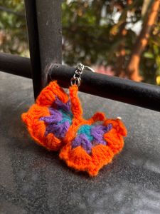 Crocheted Butterfly Keychain 🦋🧡