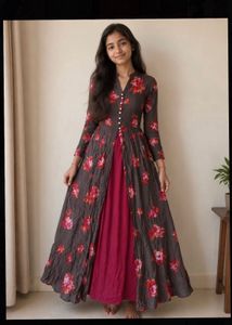 Floral Print middle slit kurti