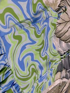 Swirl Print Spaghetti Strap Mini Dress