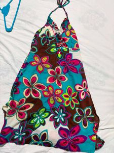 Boho Floral Halter Dress